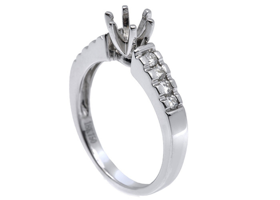 0.2ct 8pcs montam semi o ODM do material do ouro branco de Diamond Ring 14K para o presente