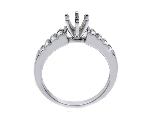 0.2ct 8pcs montam semi o ODM do material do ouro branco de Diamond Ring 14K para o presente
