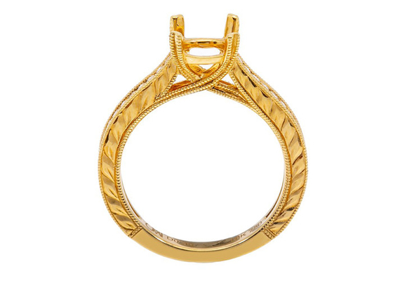 O círculo real de Diamond Semi Mount Jewelry Ring dá forma ao diâmetro 1.6-1.7mm 0.61ct