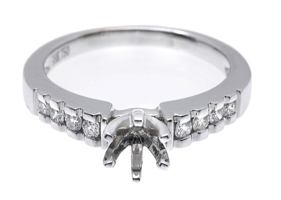0.2ct 8pcs montam semi o ODM do material do ouro branco de Diamond Ring 14K para o presente