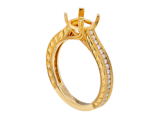 O círculo real de Diamond Semi Mount Jewelry Ring dá forma ao diâmetro 1.6-1.7mm 0.61ct