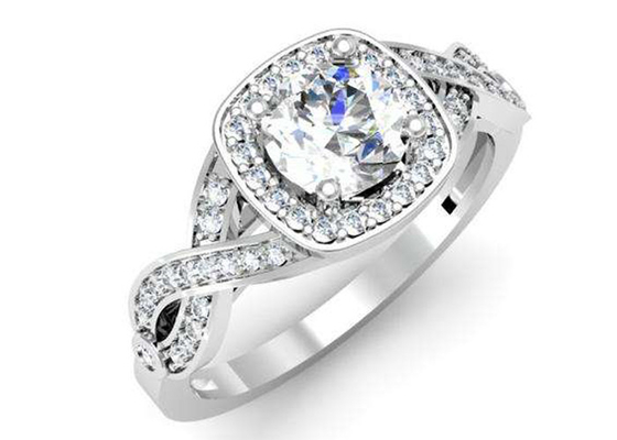os anéis de montagem do ouro 14k branco de 0.38ct 1.3mm semi amortecem o corte para o aniversário