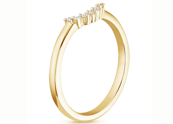 anéis empilháveis do ouro amarelo de 0.15ct 14k, tamanho 1.5mm de pedra de Diamond Stacking Rings 2mm
