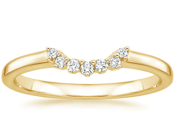 anéis empilháveis do ouro amarelo de 0.15ct 14k, tamanho 1.5mm de pedra de Diamond Stacking Rings 2mm