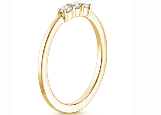 Joia do ouro 14K amarelo do tamanho 3mm da pedra, 3 acoplamento de pedra Ring Claw Setting Type