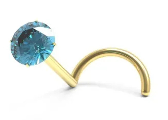 Perfuração do nariz do ouro do parafuso 18K com 1.5mm-3mm Garnet Stone natural