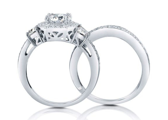 Corte de 6.5MM 1ct Diamond Engagement Wedding Rings Round para o aniversário