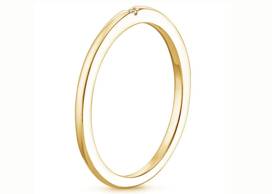 Tamanho minúsculo da faixa da joia 0.04ct 2.0mm-2.3mm do ouro amarelo do diamante 14K do solitário