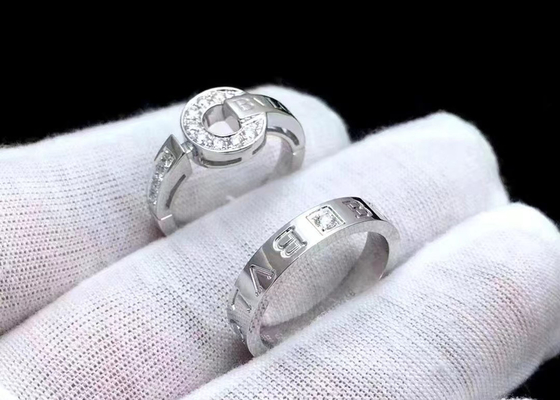 Dente que ajusta o anel 0.48ct da joia do ouro maciço 18K para a largura da promessa 4mm-6mm