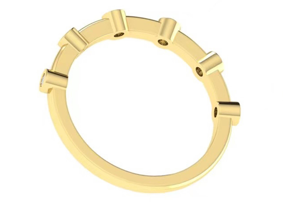 6pcs OEM do corte de círculo dos diamantes 18k Rose Gold Ring 1.5mm para o acoplamento