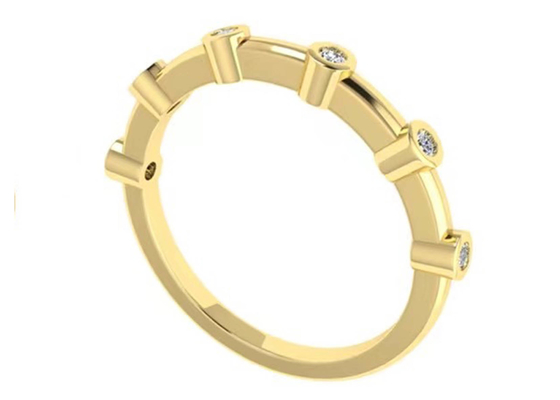 6pcs OEM do corte de círculo dos diamantes 18k Rose Gold Ring 1.5mm para o acoplamento