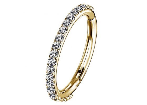 Garra articulada do Clicker do ouro do septo 14k que ajusta o tipo com diamante de 1.3mm