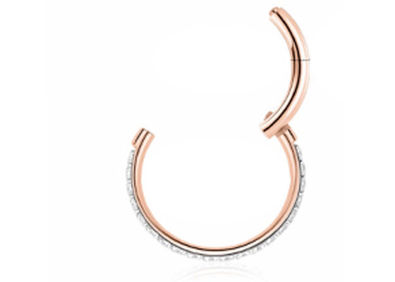 Parafuso prisioneiro do nariz do ouro 18k do diâmetro 9mm 11mm, diamantes naturais de Ring Piercing With 0.14ct do nariz