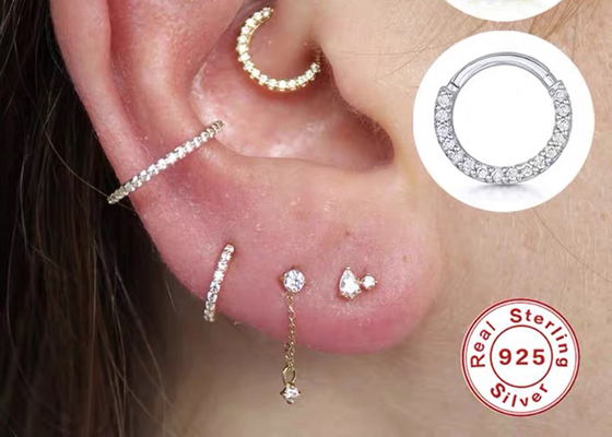 Clicker articulado sem emenda 16g-40g do ouro 14K para o Tragus da cartilagem