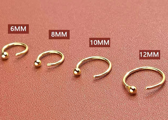 Clicker articulado sem emenda 16g-40g do ouro 14K para o Tragus da cartilagem