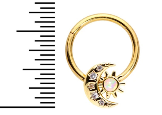 A lua perfurando Sun do nariz contínuo do ouro 18K dá forma com o ODM natural dos diamantes de 0.06ct SI2
