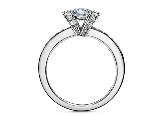 corte de círculo branco 3MM do ouro maciço de Ring Set 14K do casamento do acoplamento 0.78ct