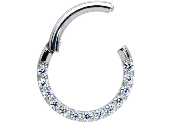 anel perfurando do Tragus dos diamantes 0.1ct, nariz Ring Inner Dia do ouro branco 8-15mm