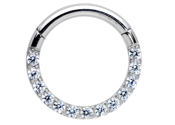 anel perfurando do Tragus dos diamantes 0.1ct, nariz Ring Inner Dia do ouro branco 8-15mm