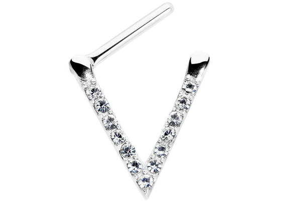 Anel do septo do ouro branco do triângulo do OEM com os diamantes de 0.1ct 1.3mm