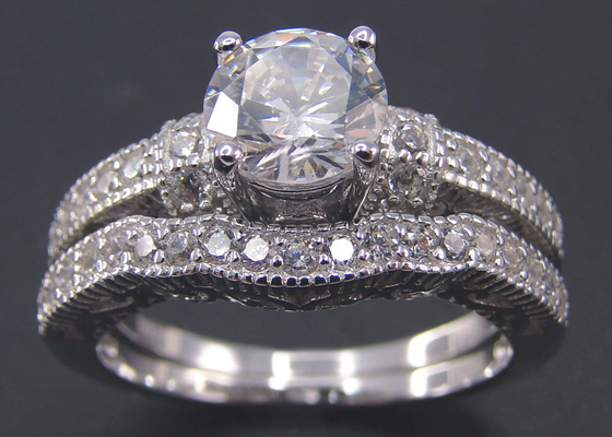 ODM do OEM da forma de Diamond Engagement Wedding Rings Round de 2 quilates