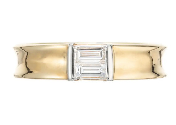joia Diamond Wedding Ring do ouro maciço da pedra 14K do solitário de 0.58ct 6x4MM