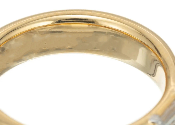 joia Diamond Wedding Ring do ouro maciço da pedra 14K do solitário de 0.58ct 6x4MM