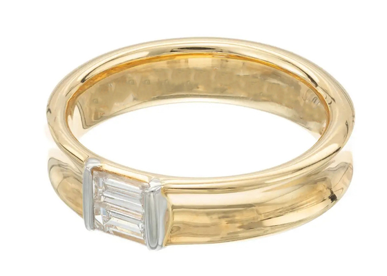 joia Diamond Wedding Ring do ouro maciço da pedra 14K do solitário de 0.58ct 6x4MM