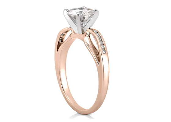 Joia Diamond Ring do OEM do ODM, casamento Ring Round Cut do ouro 14k branco