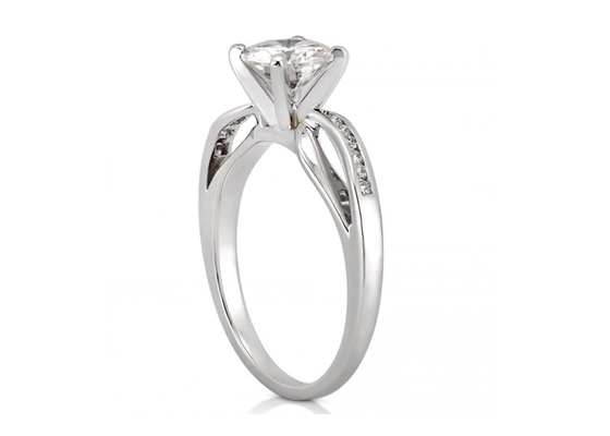 Joia Diamond Ring do OEM do ODM, casamento Ring Round Cut do ouro 14k branco