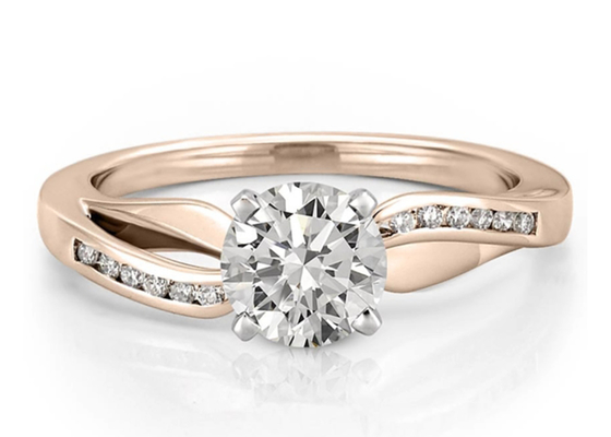 Joia Diamond Ring do OEM do ODM, casamento Ring Round Cut do ouro 14k branco