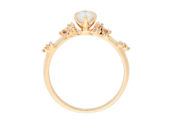 Forma Emerald Cut Diamond Ring, pedra de Ring With 6×8mm do acoplamento do grupo da garra