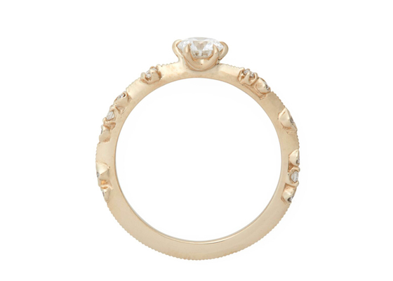 ODM real de Diamond Jewellery Ring 14K 18K Rose Gold Material do tamanho de 4mm
