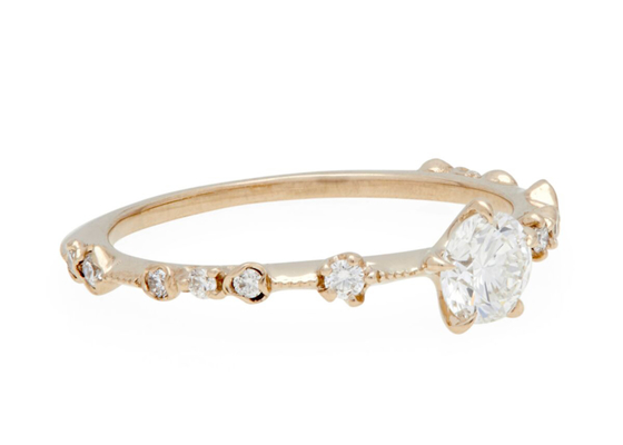 ODM real de Diamond Jewellery Ring 14K 18K Rose Gold Material do tamanho de 4mm