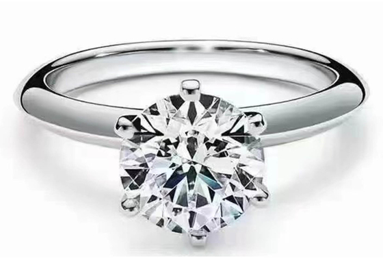 acoplamento Ring Setting do ouro branco de corte de círculo 18k de 5mm com o ODM dos diamantes 8pcs