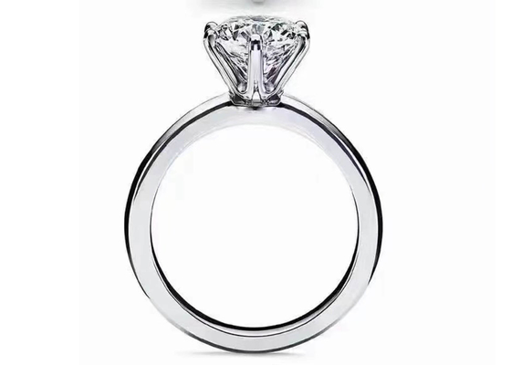 acoplamento Ring Setting do ouro branco de corte de círculo 18k de 5mm com o ODM dos diamantes 8pcs