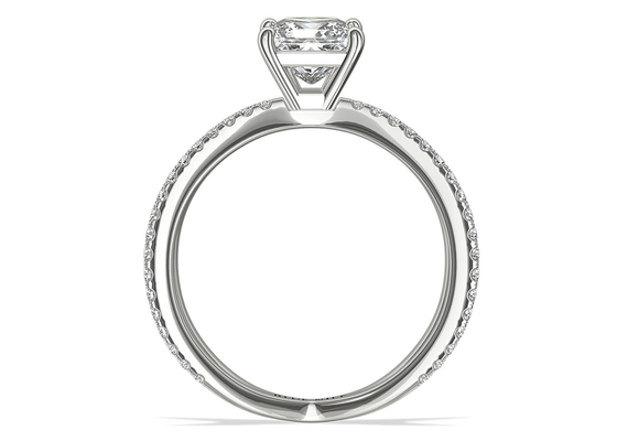 acoplamento da promessa de 0.1ct RD3.0MM e peso de Ring Set 3.21g do casamento
