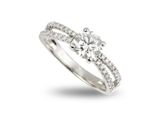 0.1ct peso do corte de círculo 3.21g da joia do ouro maciço do diamante 14K para o acoplamento
