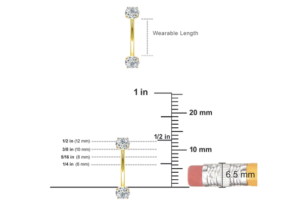 dimensão do anel 10mm 8mm de 16g Diamond Gold Body Piercing Jewelry para o umbigo
