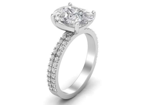 Joia 20pcs do ouro maciço 14K de 6×8MM com o diamante 1.5ct oval