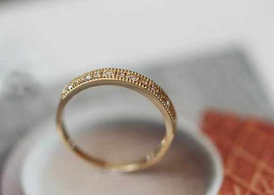 Tamanho real de Diamond Jewellery Ring Round Cut 2.5mm 1.3mm do estilo filigrana