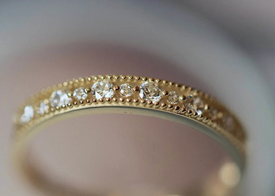 Tamanho real de Diamond Jewellery Ring Round Cut 2.5mm 1.3mm do estilo filigrana