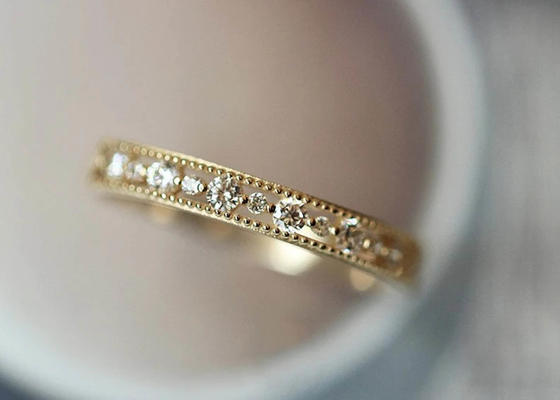 Tamanho real de Diamond Jewellery Ring Round Cut 2.5mm 1.3mm do estilo filigrana