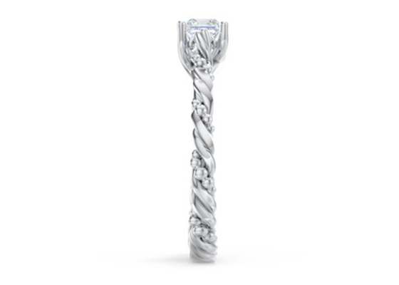 OEM do tamanho do estilo 6×6mm da princesa Cut Real Diamond Jewellery Ring Twisted Rope