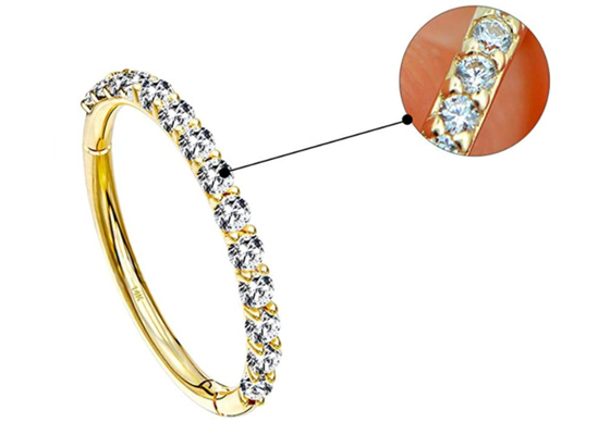 A aro dá forma ao tamanho dos brincos 1.2×8mm da cartilagem do ouro 16g para o casamento