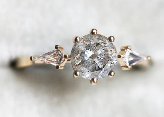 0.8ct Diamond Engagement Rings crescido laboratório, OEM do ODM da aliança de casamento do ouro 9k