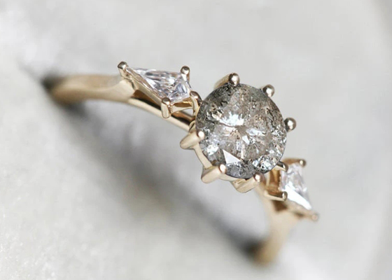 0.8ct Diamond Engagement Rings crescido laboratório, OEM do ODM da aliança de casamento do ouro 9k