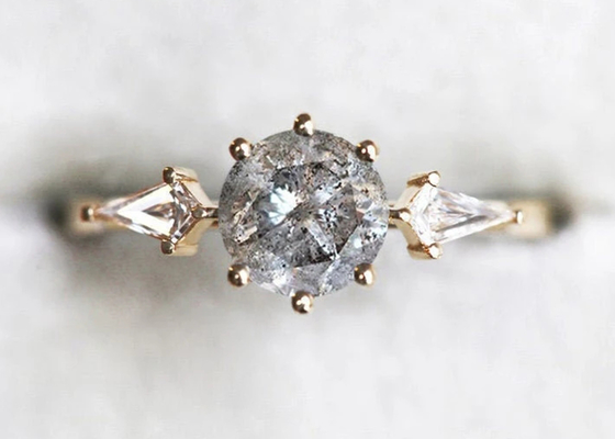 0.8ct Diamond Engagement Rings crescido laboratório, OEM do ODM da aliança de casamento do ouro 9k