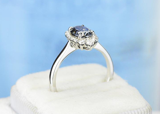 3 tamanho crescido da cor 8×10MM de Moissanite Ring Dark Grey do quilate laboratório oval