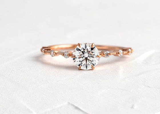 1.0ct Moissanite Diamond Rings, ODM cortado redondo dos aneis de noivado 6.5MM